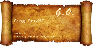 Ging Ottó névjegykártya